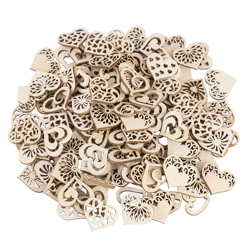 Oud Wood Chip - 50/100 pz Modello di Cuore Scavato