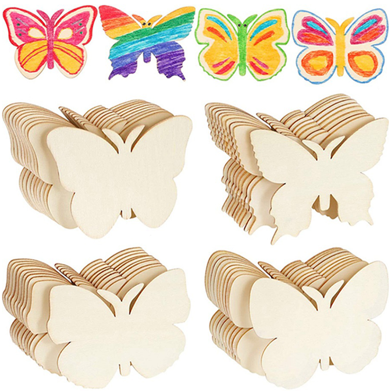 Oud Wood Chip - 10 pezzi di farfalle in legno