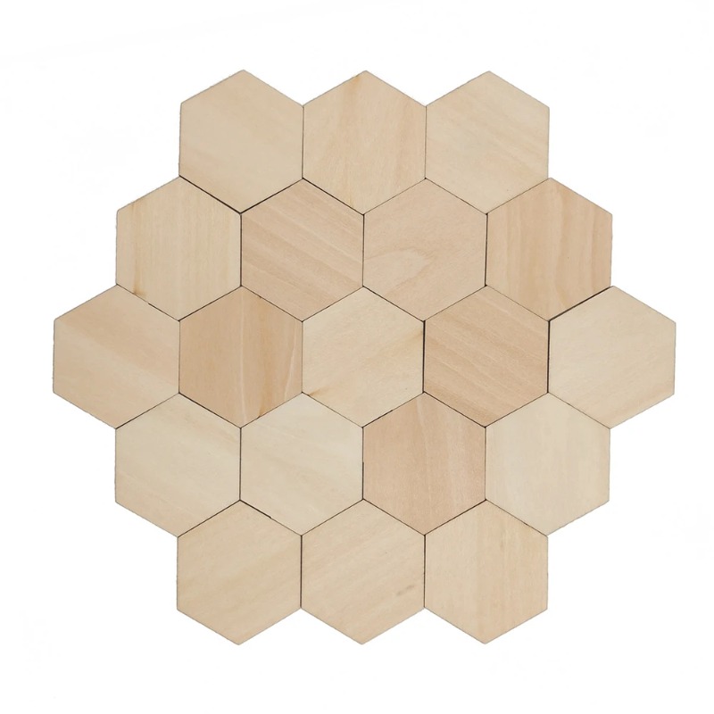 Oud Wood Chip - 10-120mm Fette vuote esagonali in legno