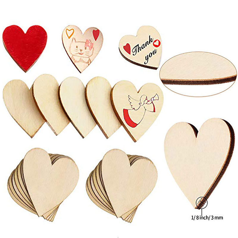 Oud Wood Chip - 3-100 pz incompiuto cuori di legno
