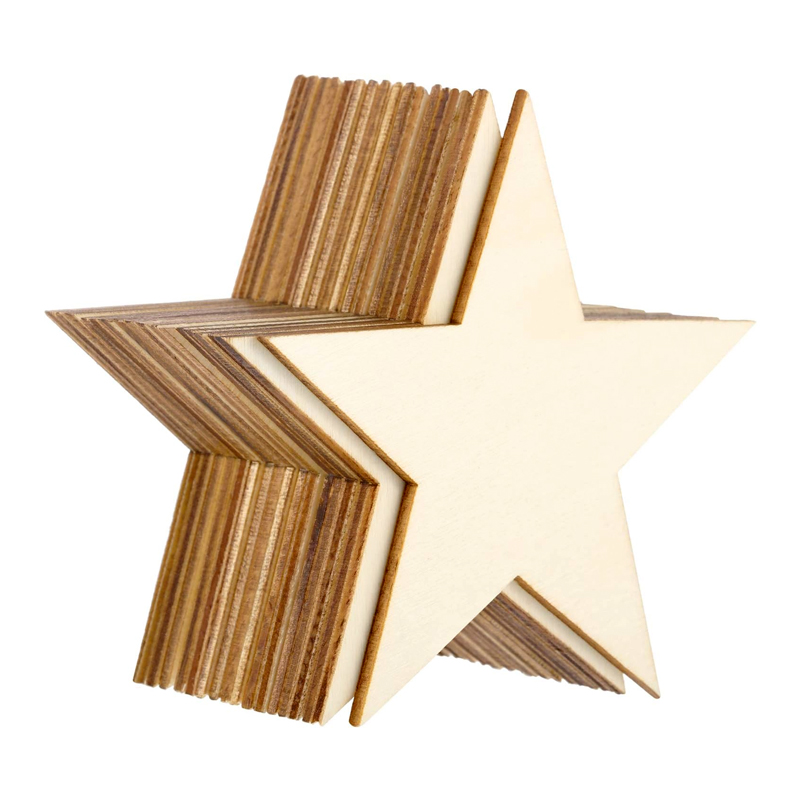 Oud Wood Chip - Stelle in legno non finite, sagome